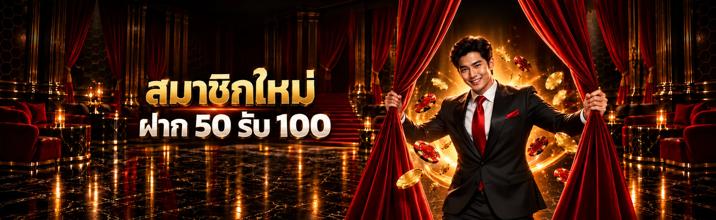 สมาชิกใหม่ ฝาก 50 รับ 100